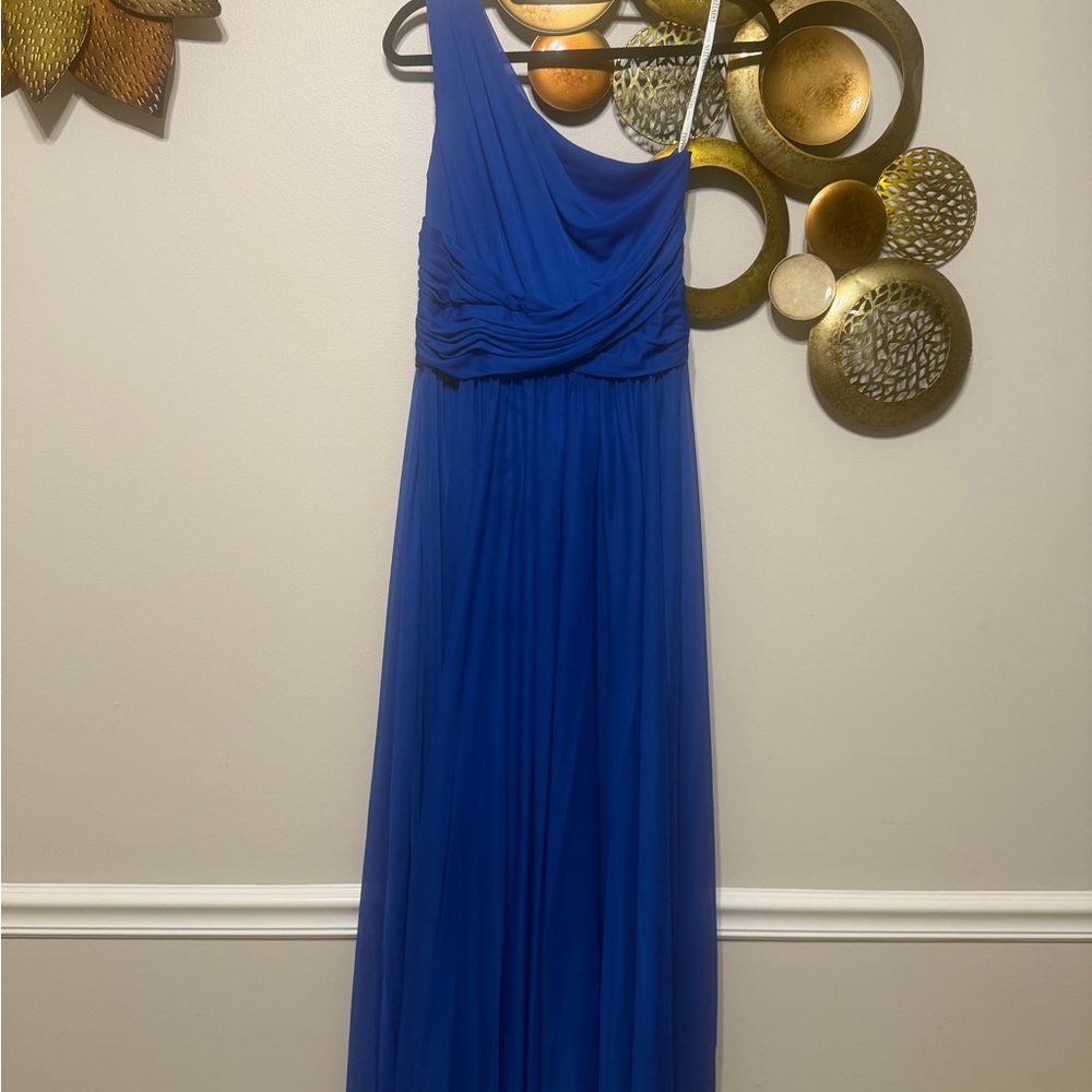 Elegant Blue One-Shoulder Dress